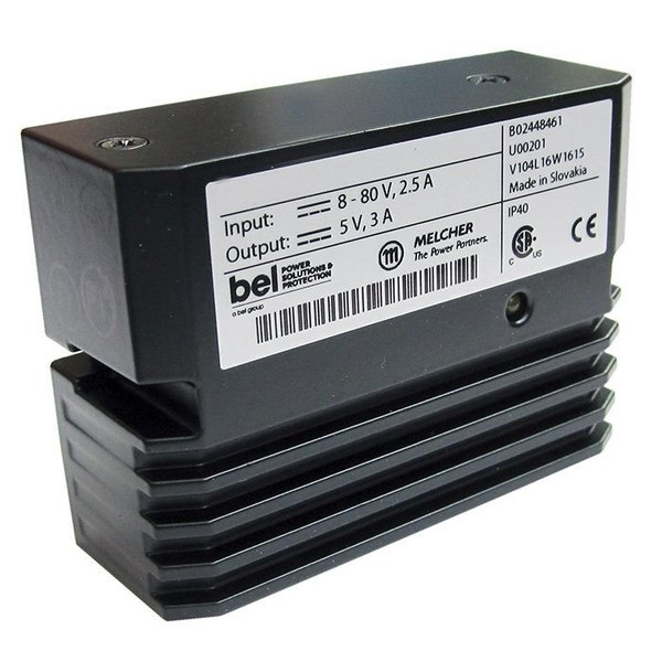 Bel Power Solutions DC to DC Converter, 8-80V DC to 5V DC, 15VA, 0 Hz PSR53-9G